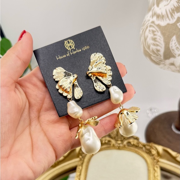 House of Harlow 1960 Statement Ginkgo  Drop Earrings ✨ - Picture 14 of 14